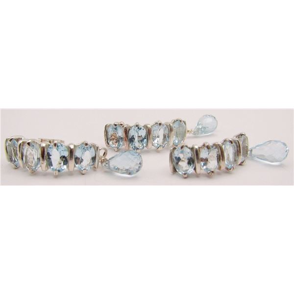 STERLING TOPAZ JEWELRY SET: (1)PENDANT &