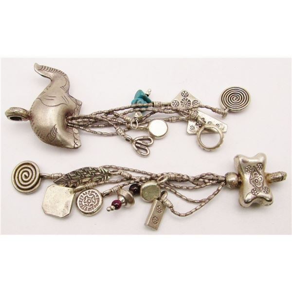 2-UNIQUE STERLING PENDANTS WITH CHARM