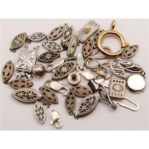 VINTAGE LOT OF STERLING JEWELRY CLASPS