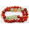 Image 2 : VINTAGE MULTI COLORED JADE BEADED NECKLACE