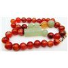 Image 4 : VINTAGE MULTI COLORED JADE BEADED NECKLACE