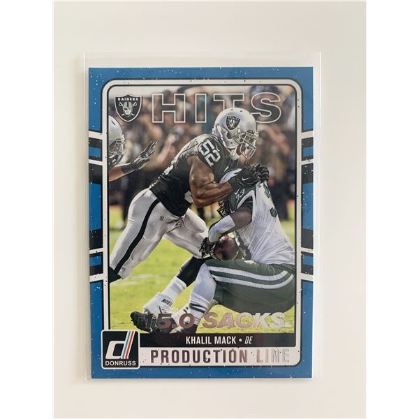 2016 PANINI DONRUSS PRODUCTION LINE #6 KHALIL MACK CARD