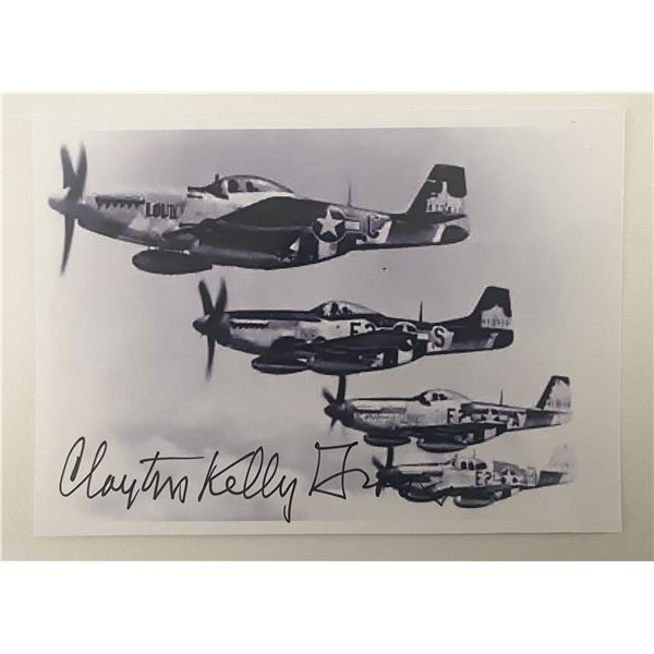 WWII Ace Clayton Kelly Gross signed photo