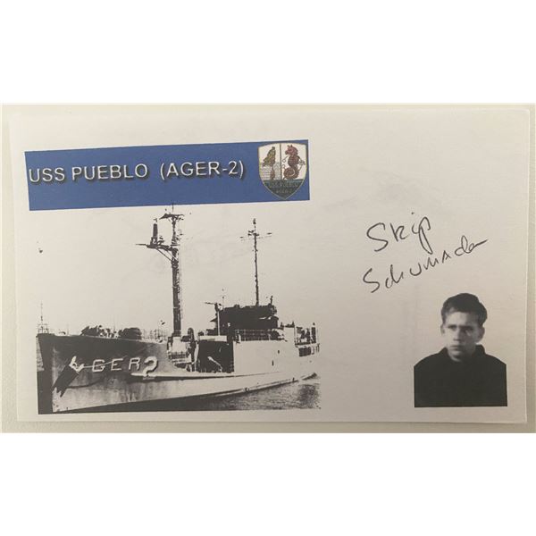U.S.S. PUEBLO P.O.W Lt. Skip Schumacher signed card