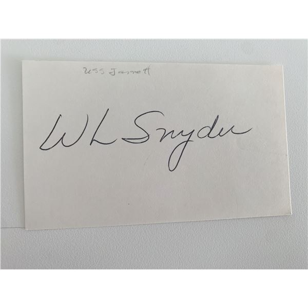 WL Snyder original signature