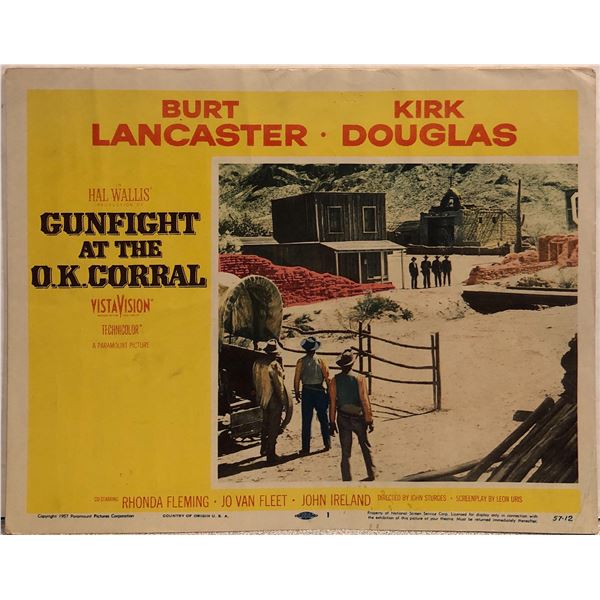 Gunfight at the O.K. Corral original 1957 vintage lobby card