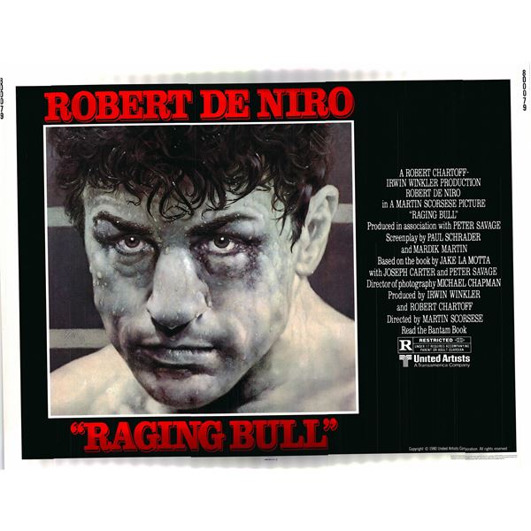 Raging Bull original 1980 vintage display sheet