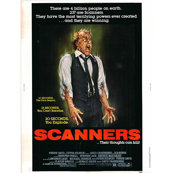Scanners original 1980 vintage one sheet movie poster