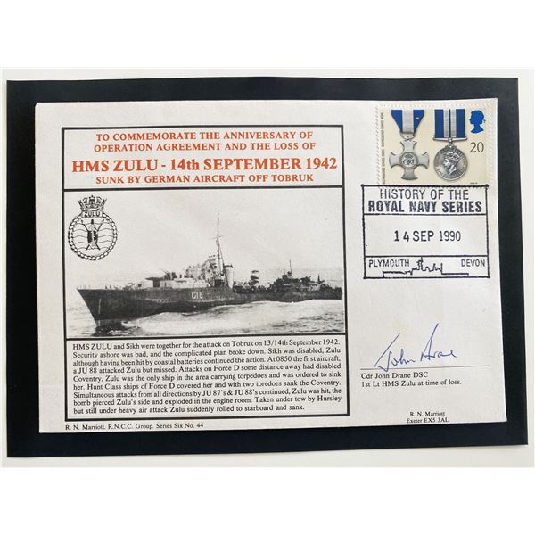 John Drane Signed HMS Zulu Commemorative Cover
