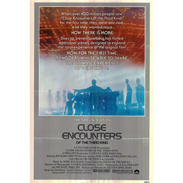 Close Encounters of the Third Kind original 1980R vintage rolled one sheet poster