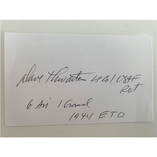 USAF Flying Ace David Thwaites original signature
