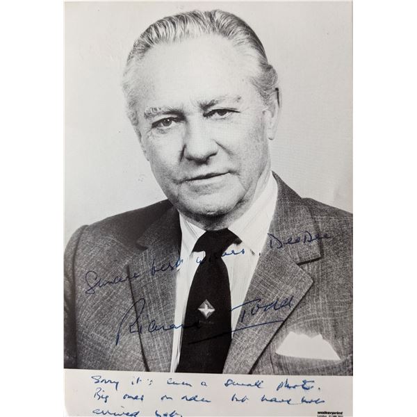 Richard Todd signed photo card