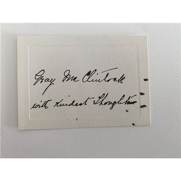 Author Gray McClintock original signature