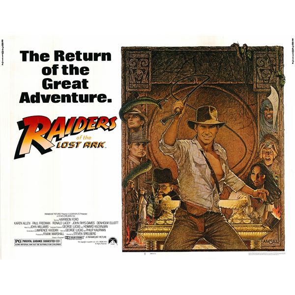 Raiders of the Lost Ark original 1981 vintage rolled movie poster