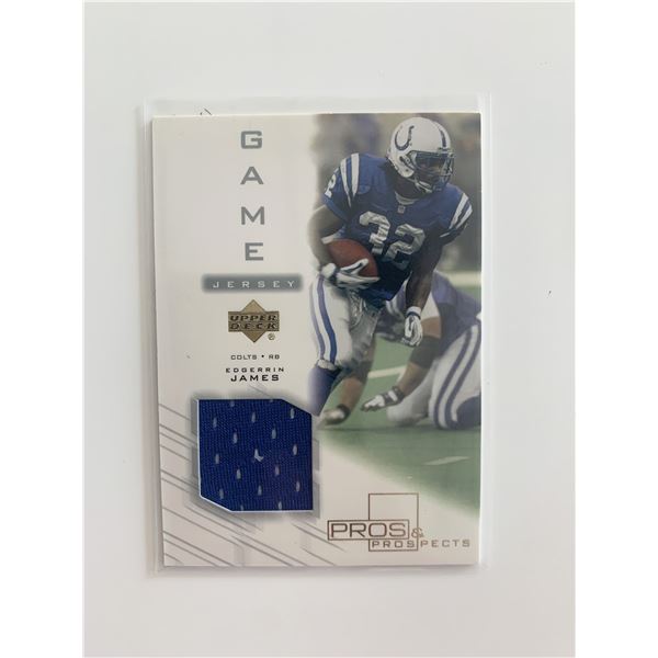 2001 UD PROS & PROSPECT GAME USED PATCH CARD #EJ-J EDGERRIN JAMES CARD