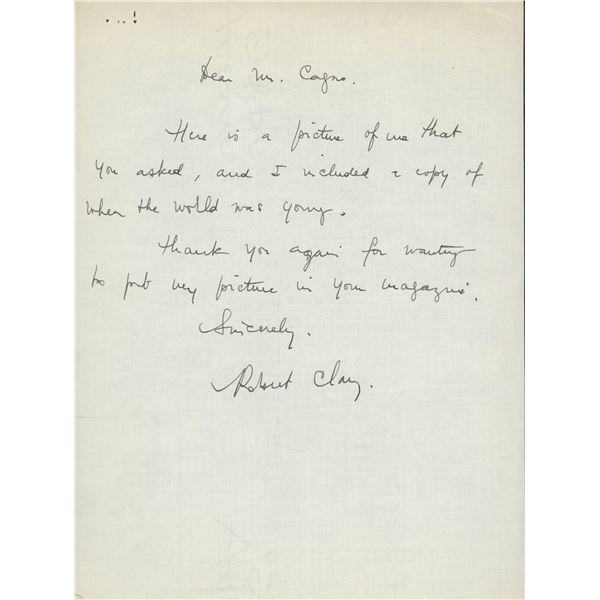Robert Clary signed letter