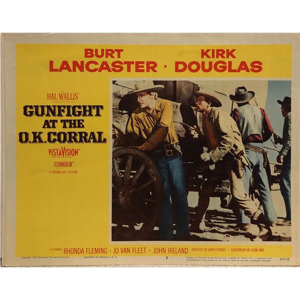 Gunfight at the O.K. Corral original 1957 vintage lobby card