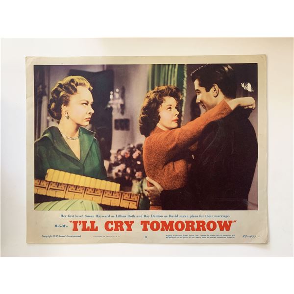 I'll Cry Tomorrow  original 1955 vintage lobby card