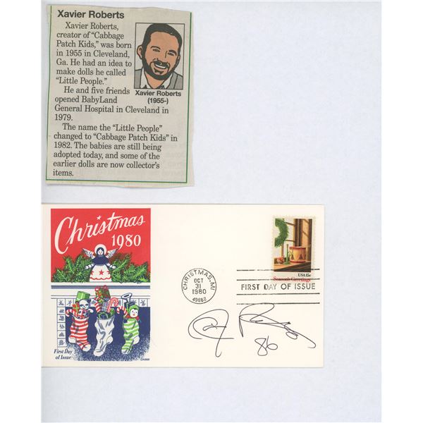 Xavier Roberts signed postcard