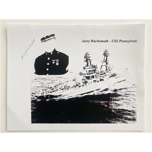 Jerry Wachsmuth Signed USS Pennsylvania WWII Photo