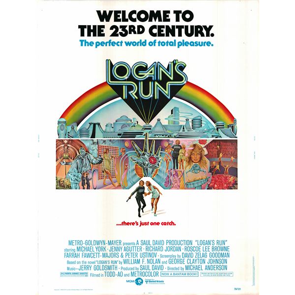 Logan's Run original 1976 vintage one sheet movie poster
