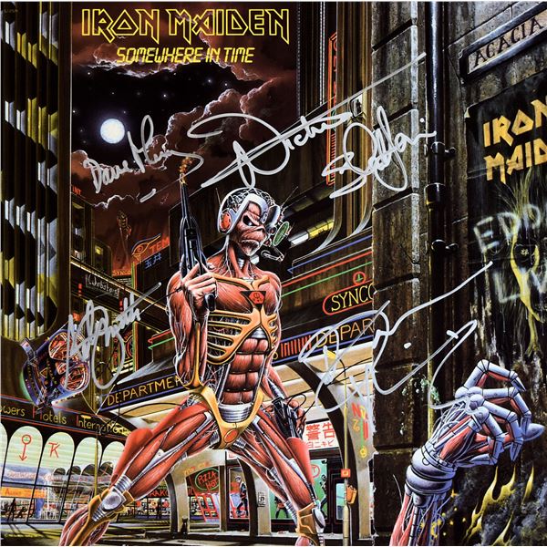 Iron Maiden signed Somewhere In Time album