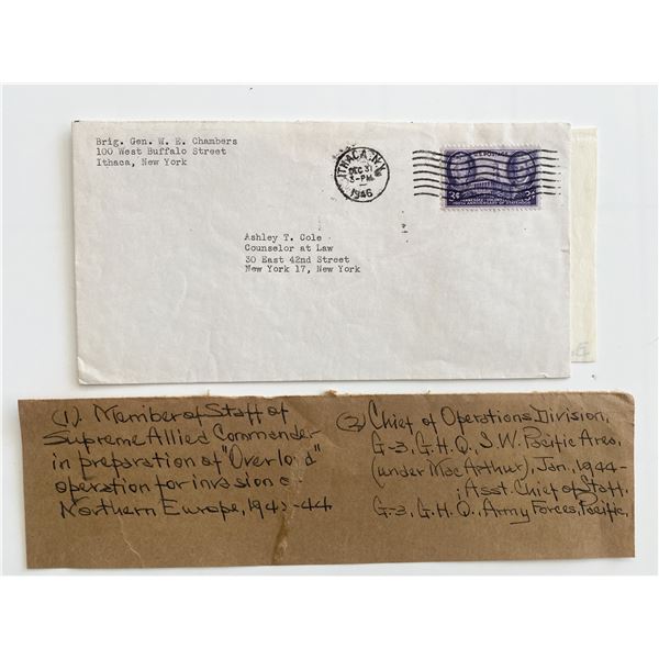 General W.E. Chambers initialed note