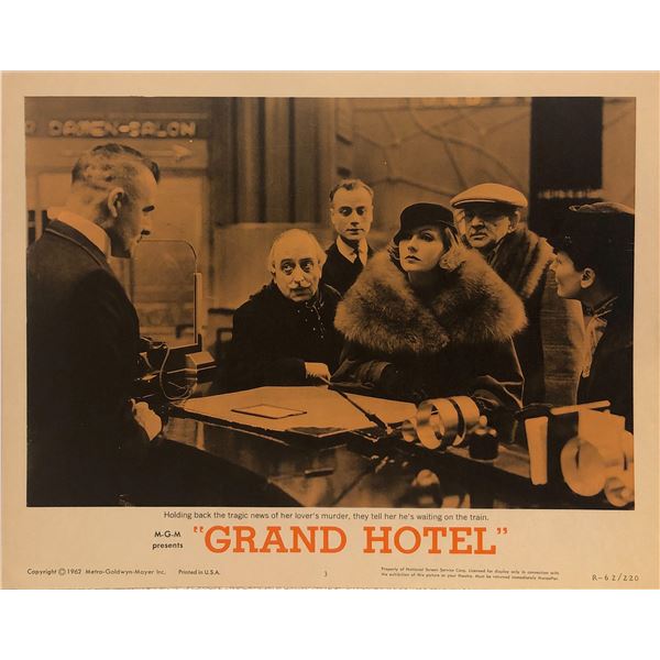 Grand Hotel original 1962R vintage lobby card