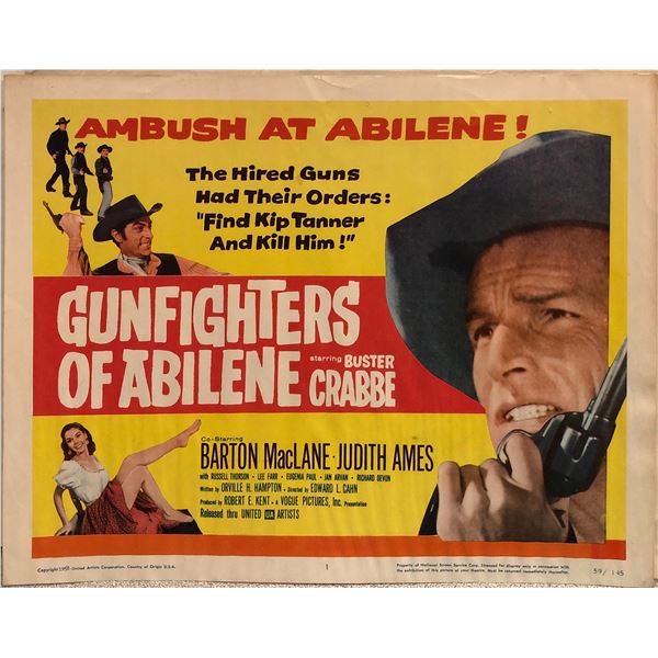 Gunfighters of Abilene original 1959 vintage lobby card