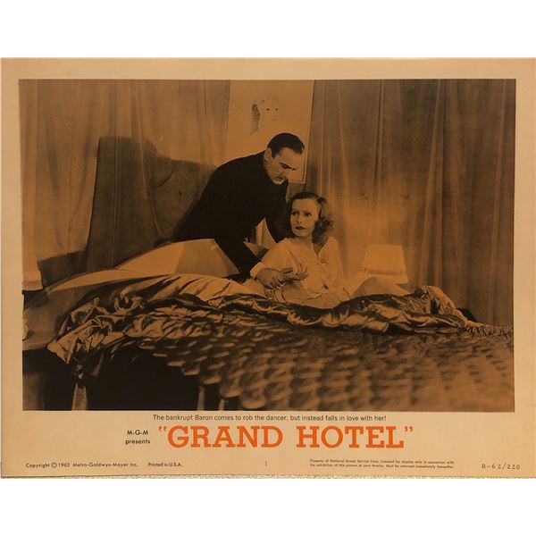 Grand Hotel original 1962R vintage lobby card