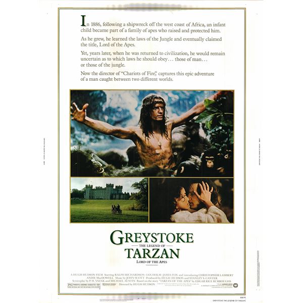 Greystoke: The Legend of Tarzan Lord of the Apes original 1984 vintage one sheet movie poster