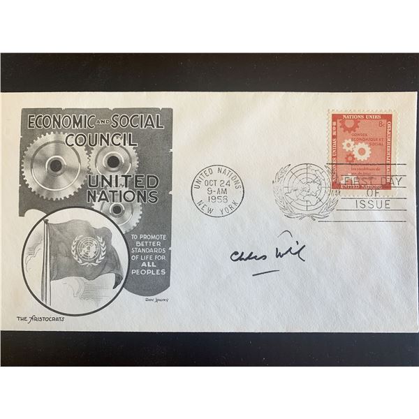 Charles Malik signed first day cover