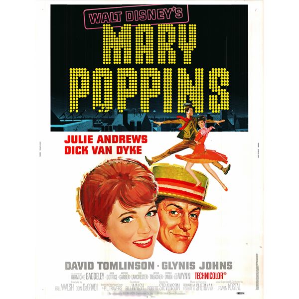 Mary Poppins original 1980R vintage one sheet movie poster