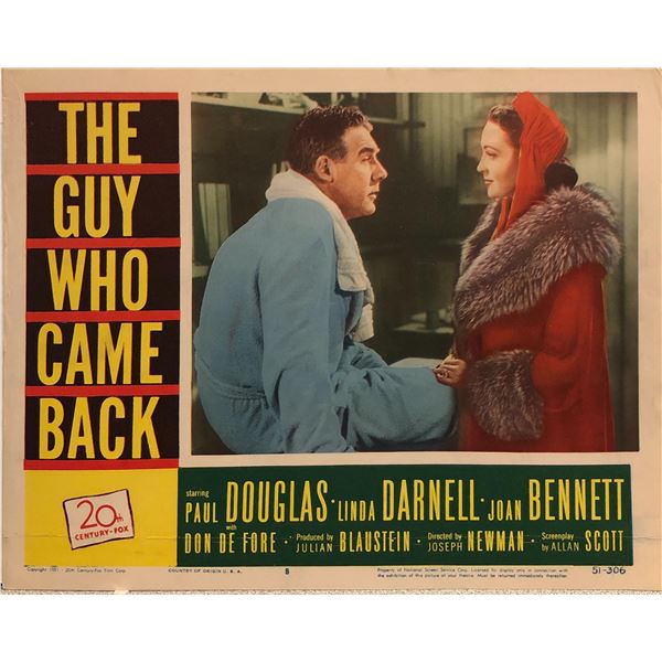 The Guy Who Came Back orignal 1951 vintage lobby card