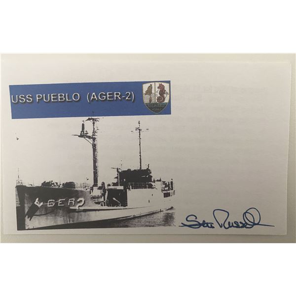 U.S.S. PUEBLO P.O.W. Seaman Edward S. Russell signed card