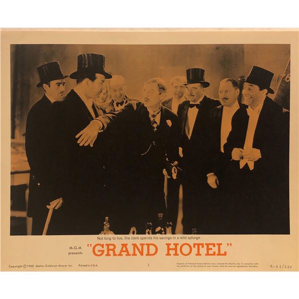 Grand Hotel original 1962R vintage lobby card