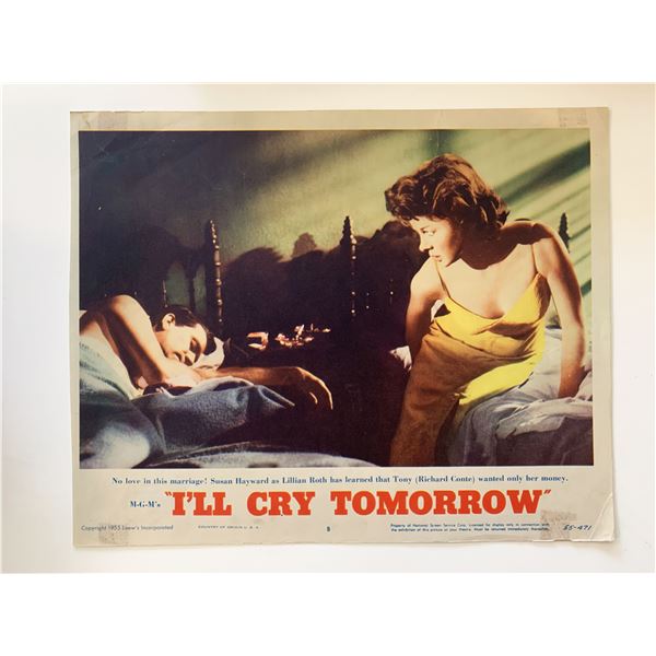 I'll Cry Tomorrow  original 1955 vintage lobby card