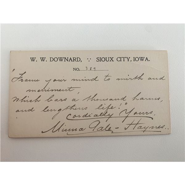 Minna Gale-Haynes original signature