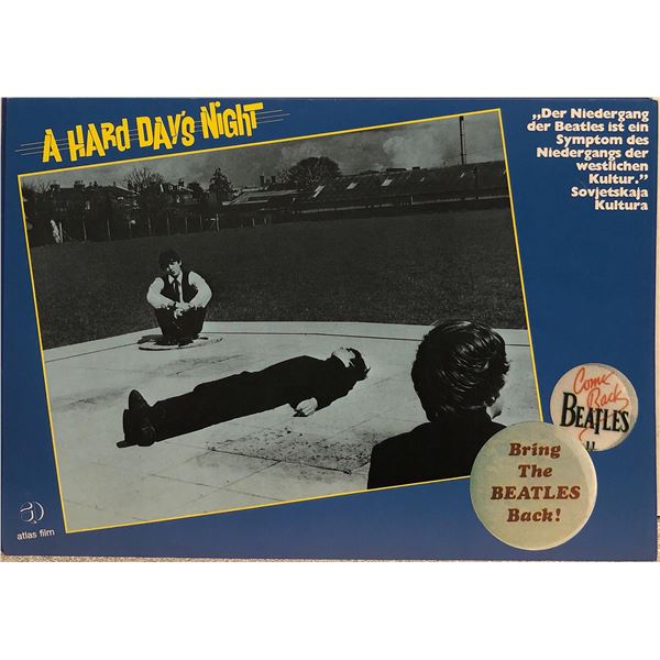 A Hard Day's Night original 1982R vintage lobby card