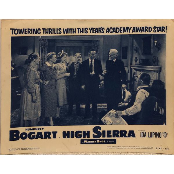 High Sierra original 1952R vintage lobby card