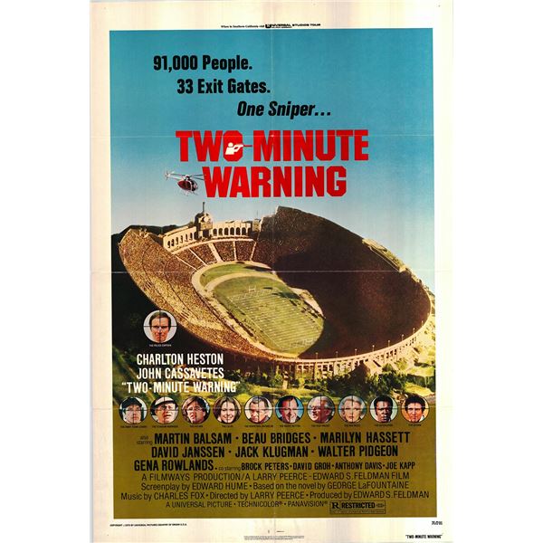 Two-Minute  Warning original 1976 vintage movie poster