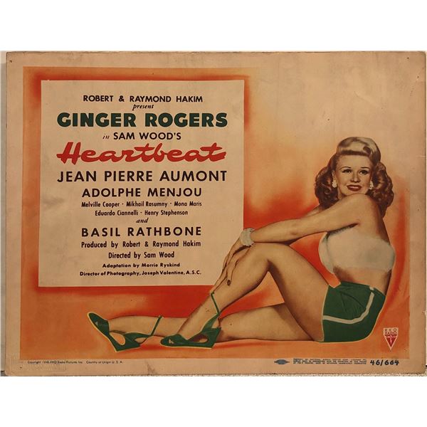 Heartbeat original 1946 vintage lobby card
