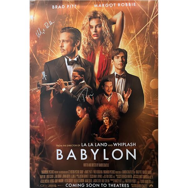 Babylon cast signed movie poster