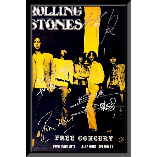 The Rolling Stones band signed poster