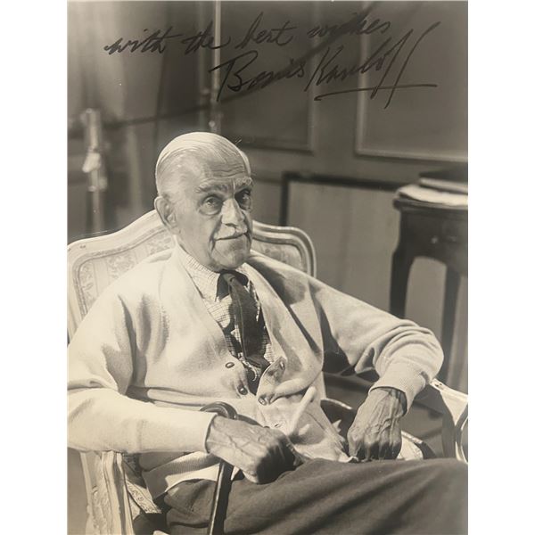Boris Karloff signed movie photo