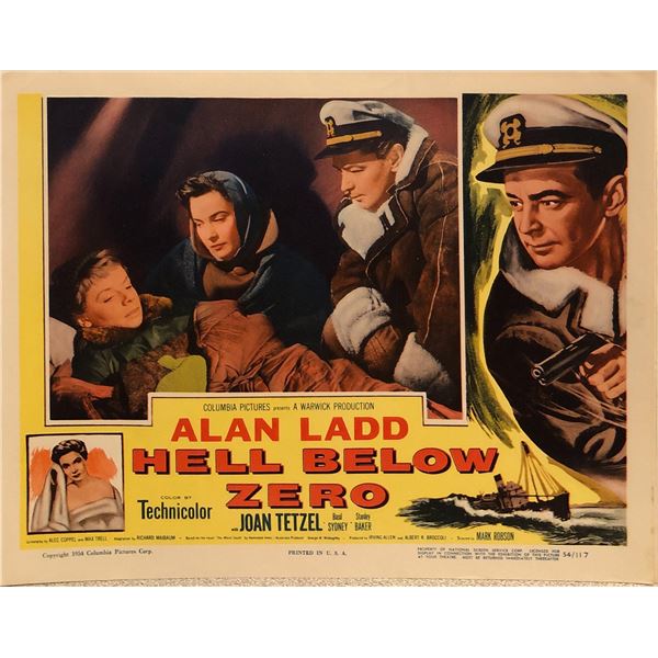 Hell Bellow Zero original 1954 vintage lobby card