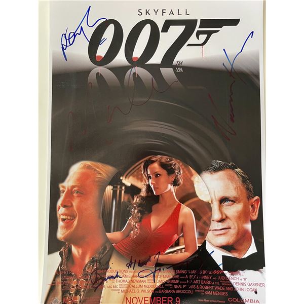 Skyfall cast signed movie poster
