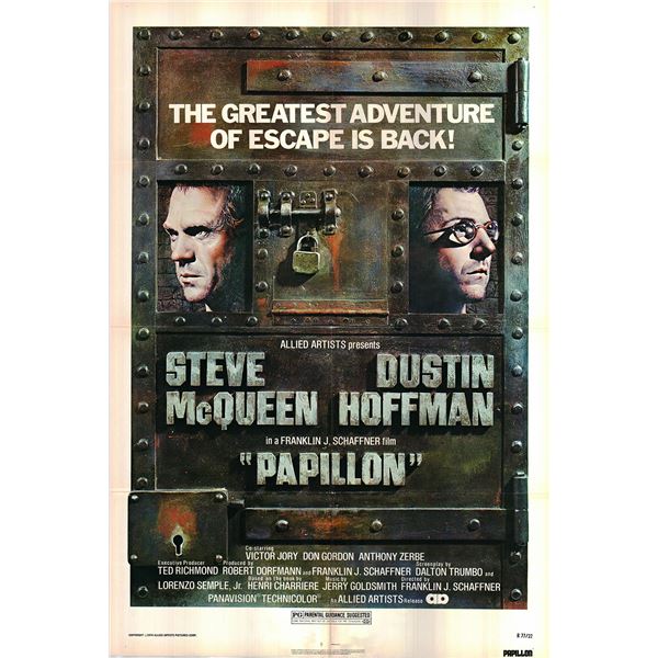 Papillon original 1977R vintage one sheet movie poster
