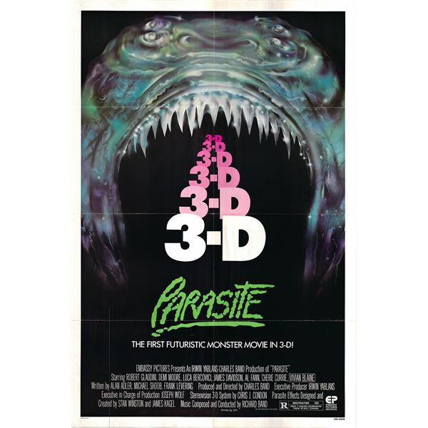 Parasite original 1982 vintage one sheet movie poster