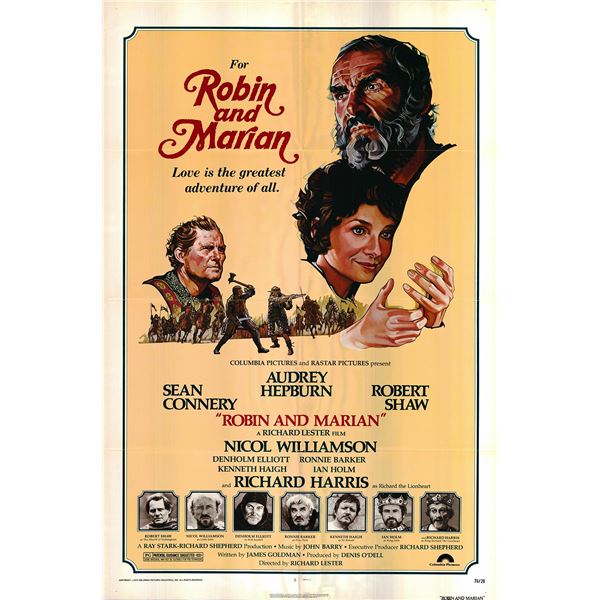 Robin and Marian original 1975 vintage one sheet movie poster